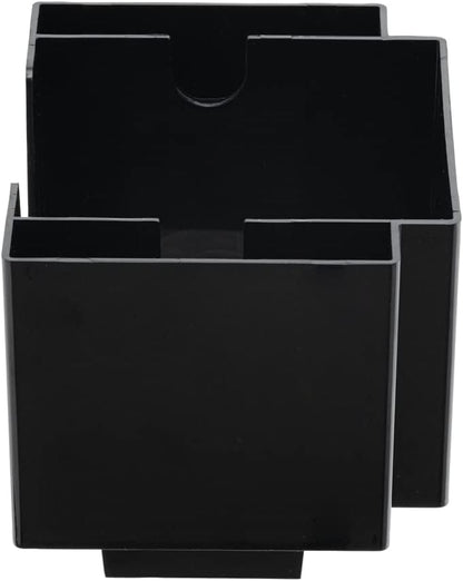 Restaurantware Bar Lux 7.9 Inch x 5.5 Inch Napkin Holder 1 3-Compartment Condiment Caddy - Rectangle Tabletop Black Plastic Napkin Caddy Refillable Easy Access