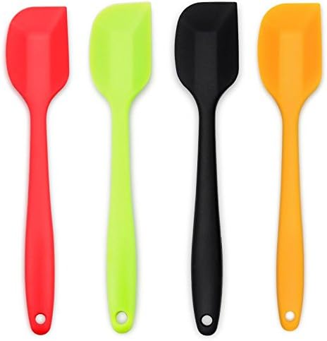 Silicone Spatula 4-piece Set, Heat-Resistant Spatulas, Non-stick Rubber Spatulas with Stainless Steel Core