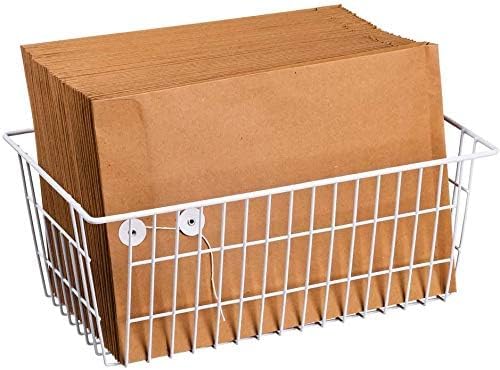 Slideep Wire Baskets Farmhouse Freezer Organizer Storage Bin Basket with Handles, Food Storage for Kitchen Cabinets, Pantry, Closet, Bedroom, Bathroom, Office 3 Pack