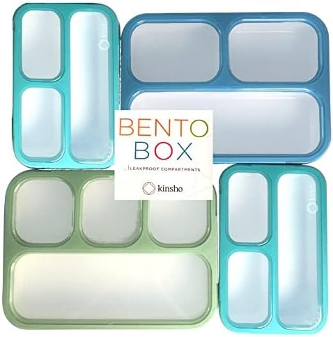 Bento Lunch Box for Kids or Adults, Snack Containers for Boys, Girls, School Daycare Work, 3 Divided Compartments Meal Planning Portion Control, BPA-Free Boxes, Utensils | Blue Purple 2 pack