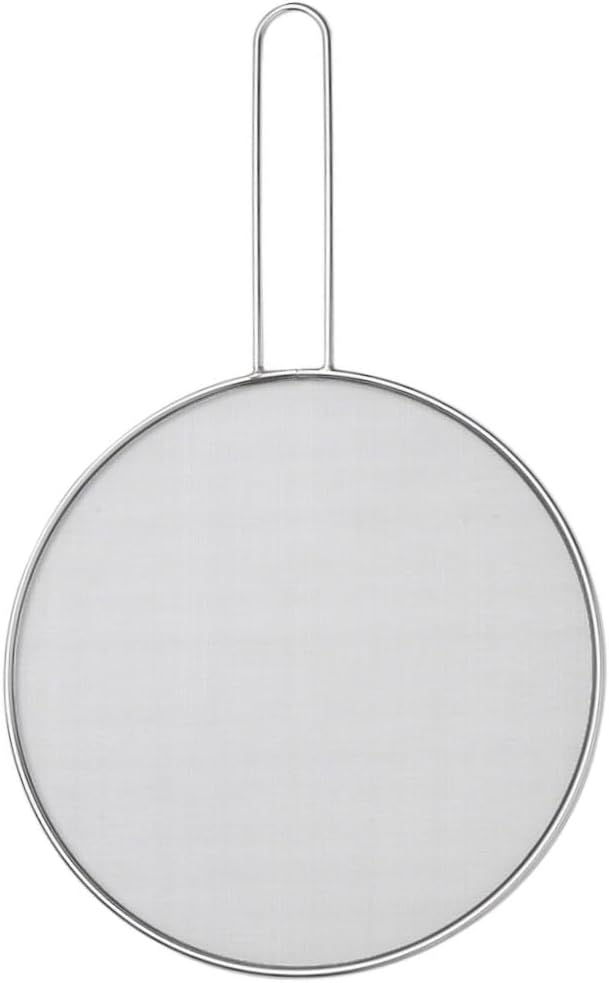 HIC Kitchen Splatter Screen, 18/8 Stainless Steel with Fine Mesh, 9-Inch, Fits Up To 8.5-Inch Pans