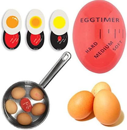 Egg Timer for Boiling Egg, 4 Pack Eco-Friendly Resin Egg Timers, Heat Sensitive Soft Medium Hard Boiled Egg Color Changing Timer Reusable Food Grade Safe Egg Timer Kitchen Gadget Tools, BPA Free