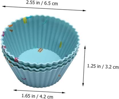 Jumbo Silicone Muffin Baking Cups Round Cake Mold Multi-purpose Baking Cups Easy Demoulding Non-stick for Diy