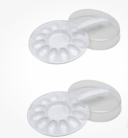 Deviled Egg Carrier Tray with Clear Twist-On Lid, Grooved Line-Up Design, Reusable Lightweight Plastic Container, Freezer Safe, for Parties and Gatherings