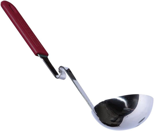 Souper Cubes Soup Ladle Stainless Steel with Patented Pot Hook, Cranberry