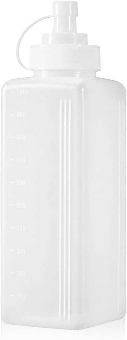 SHENLIU Wide Mouth Squeeze Bottle, 27oz Salad Dressing Dispenser Container