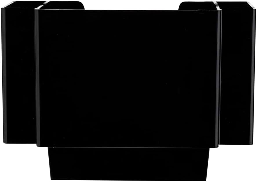 Restaurantware Bar Lux 7.9 Inch x 5.5 Inch Napkin Holder 1 3-Compartment Condiment Caddy - Rectangle Tabletop Black Plastic Napkin Caddy Refillable Easy Access