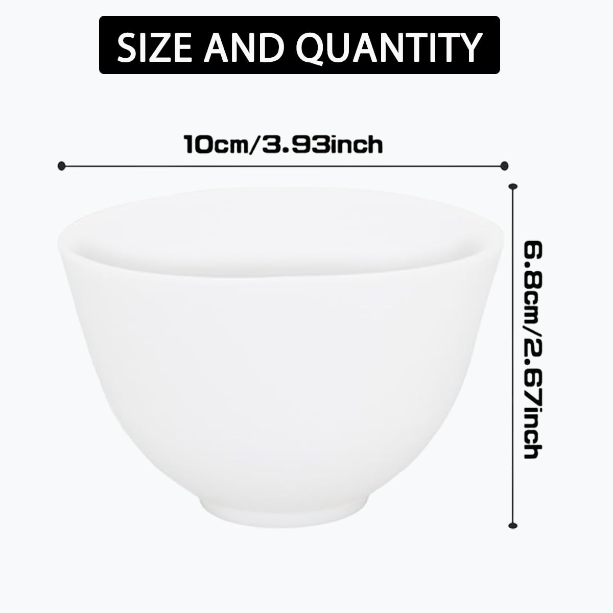 10 Piece Silicone Mixing Bowl Set, 3.93-Inch Microwaveable Silicone Bowls, Facial Bowls for Aestheticians, for Facial Masks, Mud Masks and Other Skin Care Products（White）
