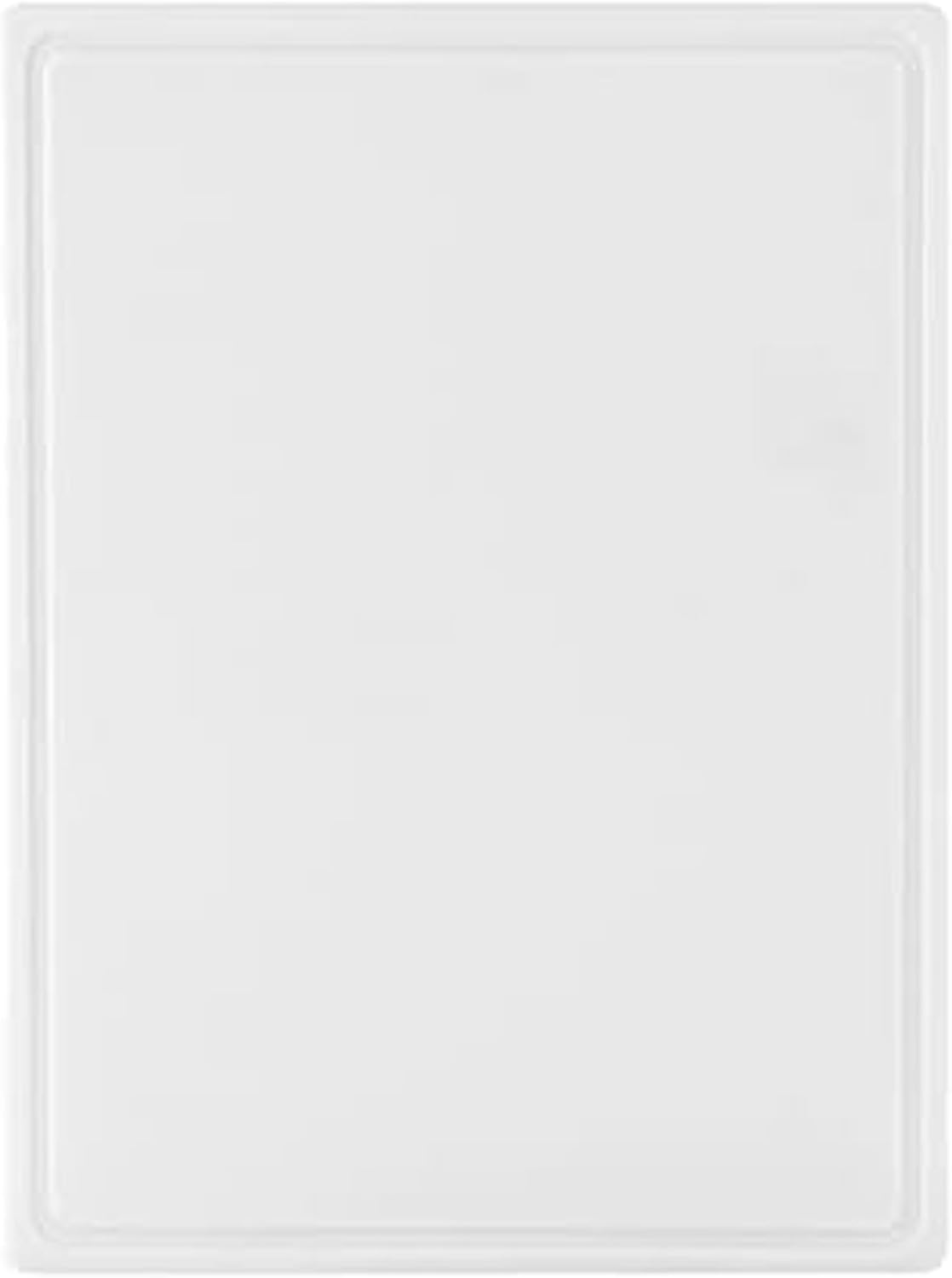 FARBERWARE Large Cutting Board, Dishwasher- Safe Plastic Chopping Board for Kitchen with Easy Grip Handle, 11in by 14in, White