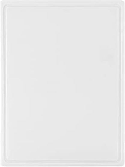 FARBERWARE Large Cutting Board, Dishwasher- Safe Plastic Chopping Board for Kitchen with Easy Grip Handle, 11in by 14in, White