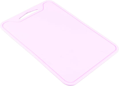 Silicone Cutting Board Flexible Chopping Mat with Hanging Hole, Food Grade Non Slip Dishwasher Safe for Meat Vegetables Fruit, 30 * 22cm, Purple