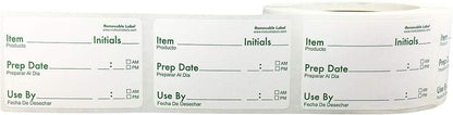 Removable Shelf Life Labels for Food Rotation Use by Food Preparation 2 x 3 Inch 500 Adhesive Stickers
