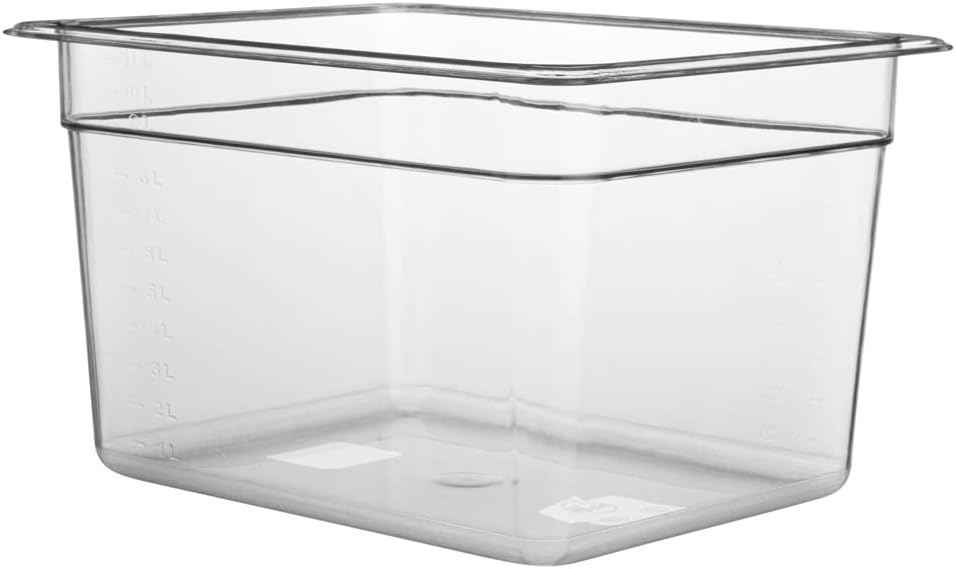 Restaurantware-2.5 Inch Deep Food Pans, 1 1/6 Size Commercial Food Storage Container - Freezable, Break-Resistant, Clear Plastic Cold Pans, Dishwashable, For Kitchens, Restaurants, Or Cafeterias