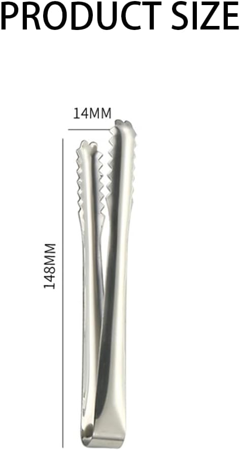 2 Pcs 304 Stainless Steel Ice Tongs, 6 inches Ice Tube Tongs for Ice Bucket Ice Sugar Cubes Coffee Bar Food Serving etc