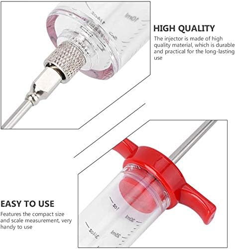 Meat Injector Plastic with 2 Stainless Steel Needles and Brushes
