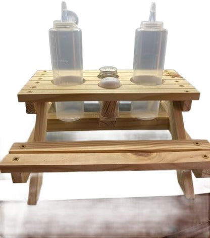 Homemade Picnic Table Condiment Holder, Ketchup & Mustard, Salt & Pepper Holder Caddy