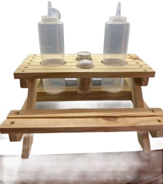 Homemade Picnic Table Condiment Holder, Ketchup & Mustard, Salt & Pepper Holder Caddy