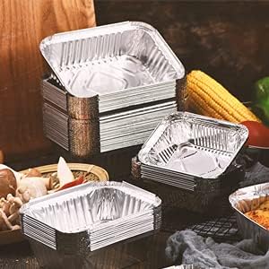 Waytiffer (50 Pack) 1Lb mini Loaf Pans Heavy Duty Disposable Aluminum Foil Bread Tins Standard Size 6" X 3.5" X 2.5" Oven Safe Sturdy Small Bread Tin Pans 1 Pound Loaf Pans
