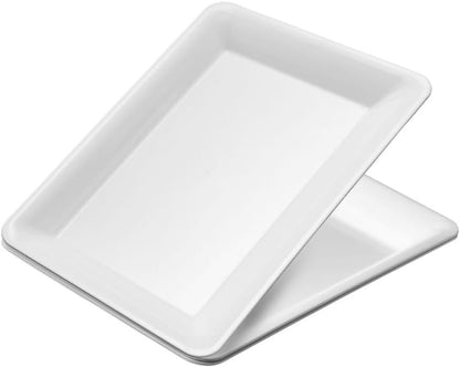 Plasticpro Plastic Serving Trays - Serving Platters Rectangle 10 X 14 Disposable Party Dish Crystal Clear Pack of 4