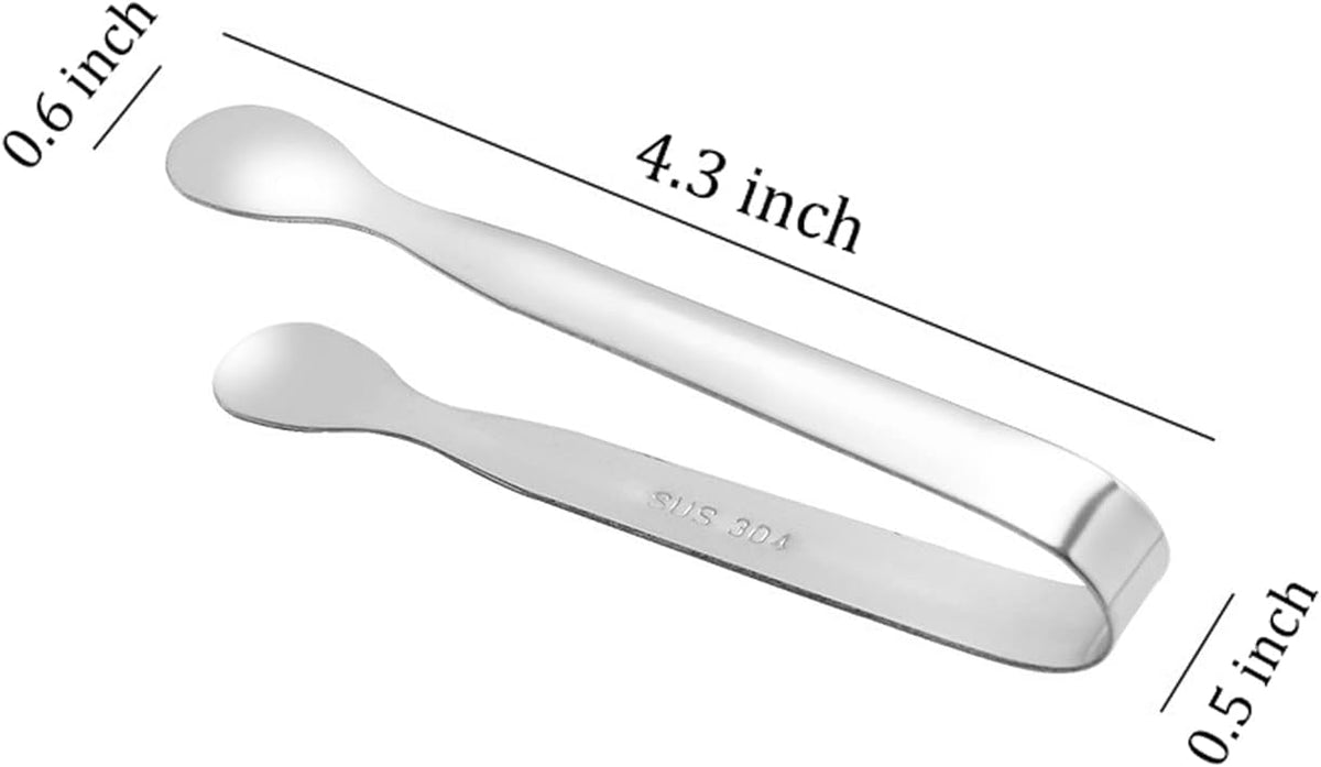 8 Pack Small Ice Tongs Mini Sugar Tongs Stainless Steel Sweet Tongs Appetizers Tongs for Sugar Cubes Ice Cubes Dessert Buffet Picnic, Golden