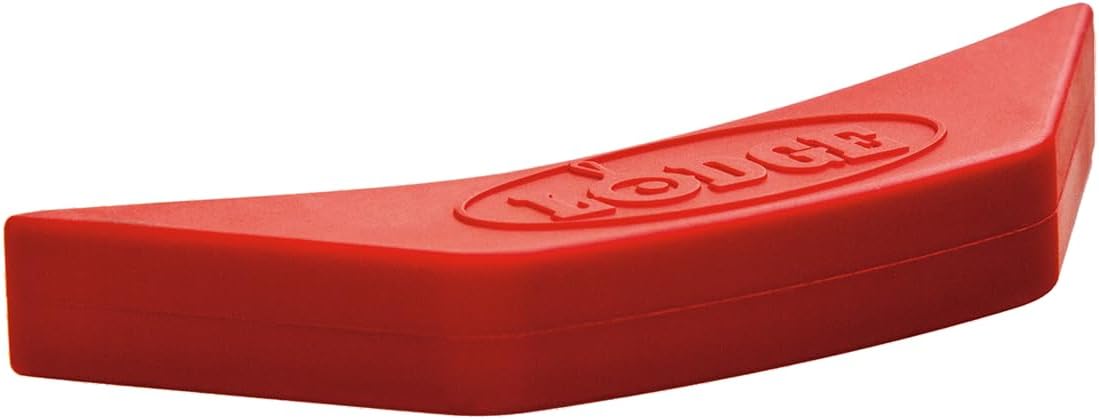 Lodge Silicone Assist Handle Holder - Dishwasher Safe Hot Handle Holder Designed for Traditional Lodge Cast Iron Dual Handle Products - Reusable Heat Protection Up to 450° - Red