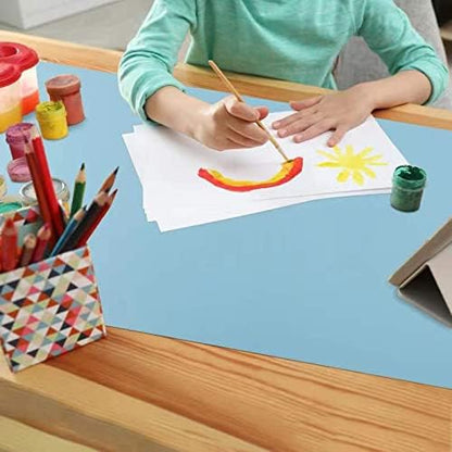 Silicone Mat Heat Resistant Mats for Countertop, Large Silicone Mats for Crafts Kitchen Counter Workbench Table protector, Size 36x24 inches Thick 2mm,Rolled Package,Light Blue