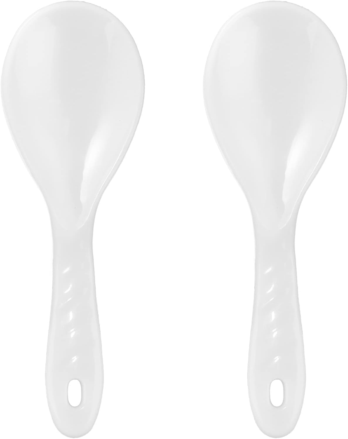 2-Piece Plastic Rice Paddle & Spoon, White E