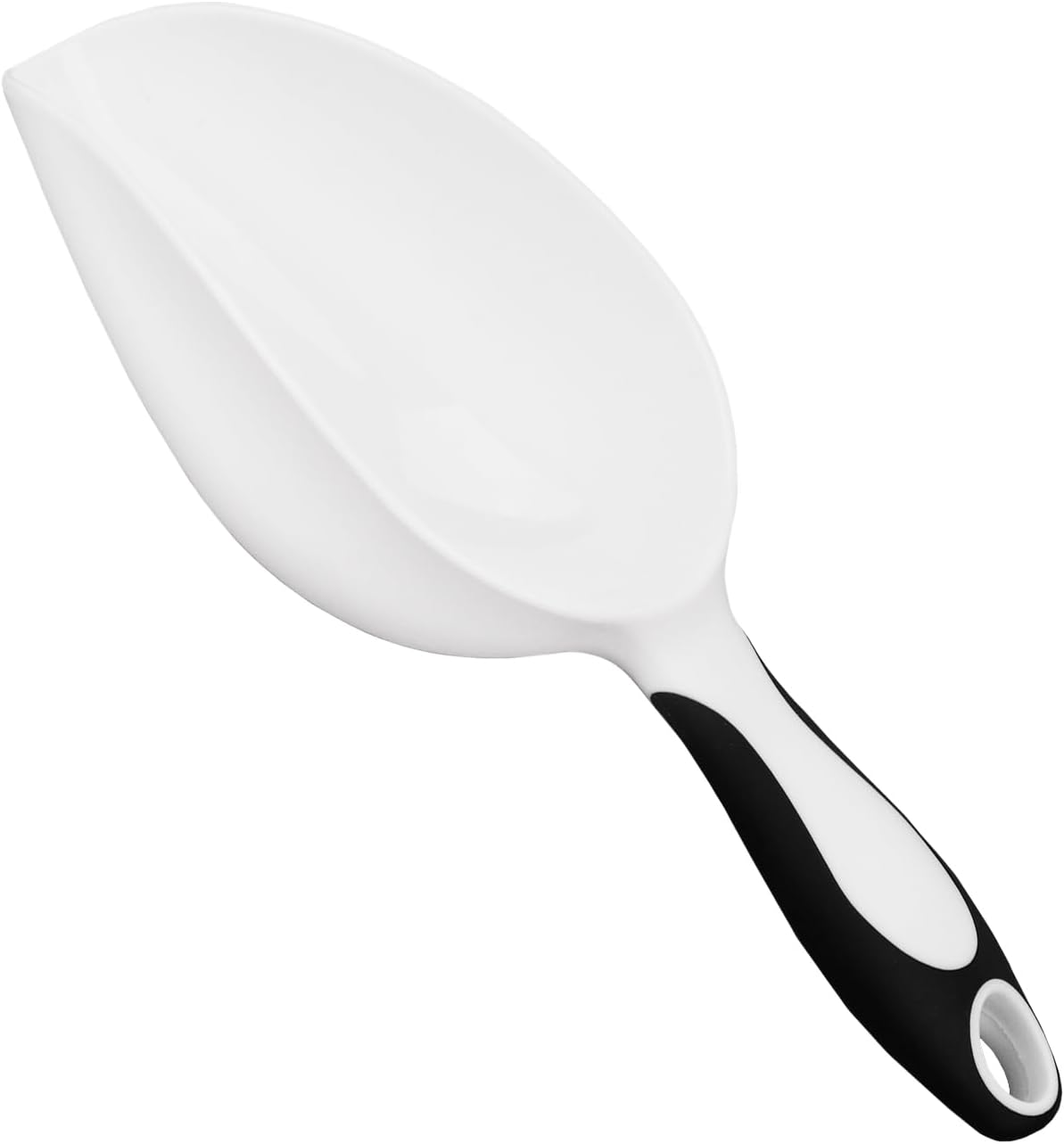 8oz PP Ice Scoop with Black Handle, Plastic Small Food Scoop, Suitable for Ice Machines, Freezer Bins, Scoops Ice, Flour, and Dry Goods