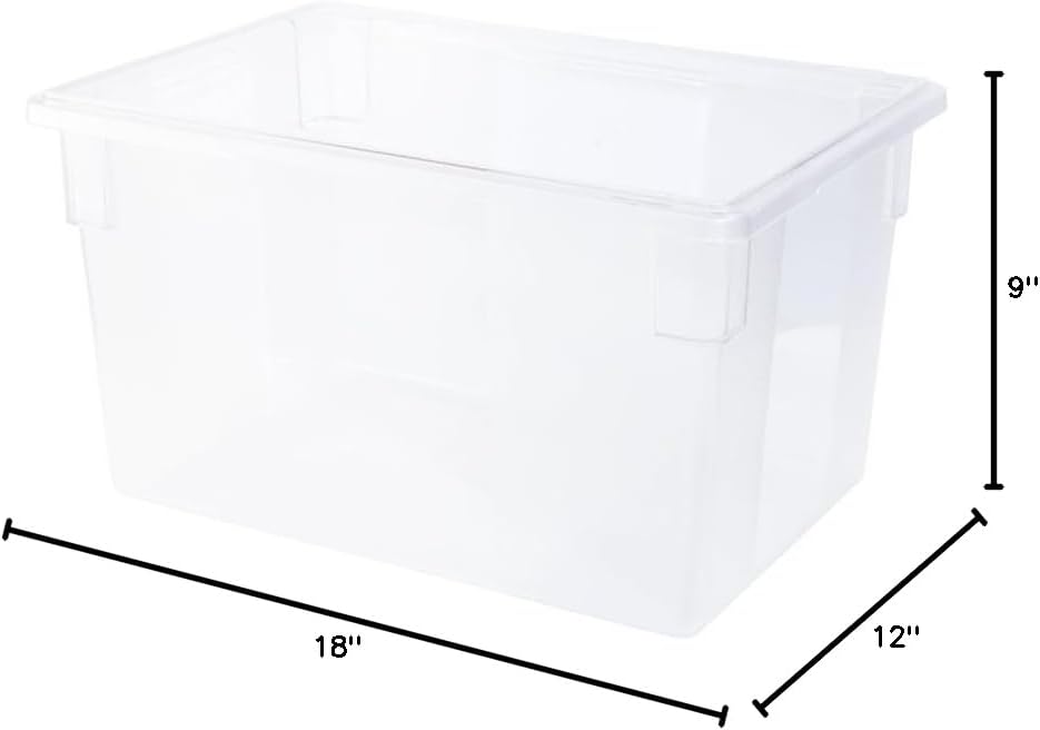Rubbermaid Commercial Products Polycarbonate Food Storage Box/Tote, 2 Gallon, Clear, for Restaurant/Kitchen/Cafeteria