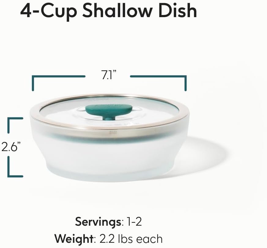 Anyday 4-Cup Glass Microwave Steamer & Food Storage (Clear Black Sesame)