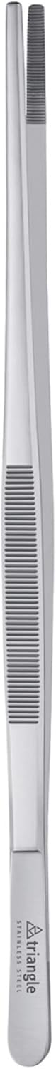 triangle Barbecue Tweezers - 11.8 in. (30 cm) - Stainless Steel Culinary Tweezers for Precise Grilling, Plating & Serving - Dishwasher Safe