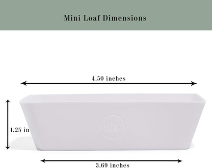 The Silicone Kitchen Silicone Individual Mini Loaf Pans - Reusable, Non-Toxic, BPA Free, Dishwasher Safe, Bento Box Accessories (12 Pack, White)