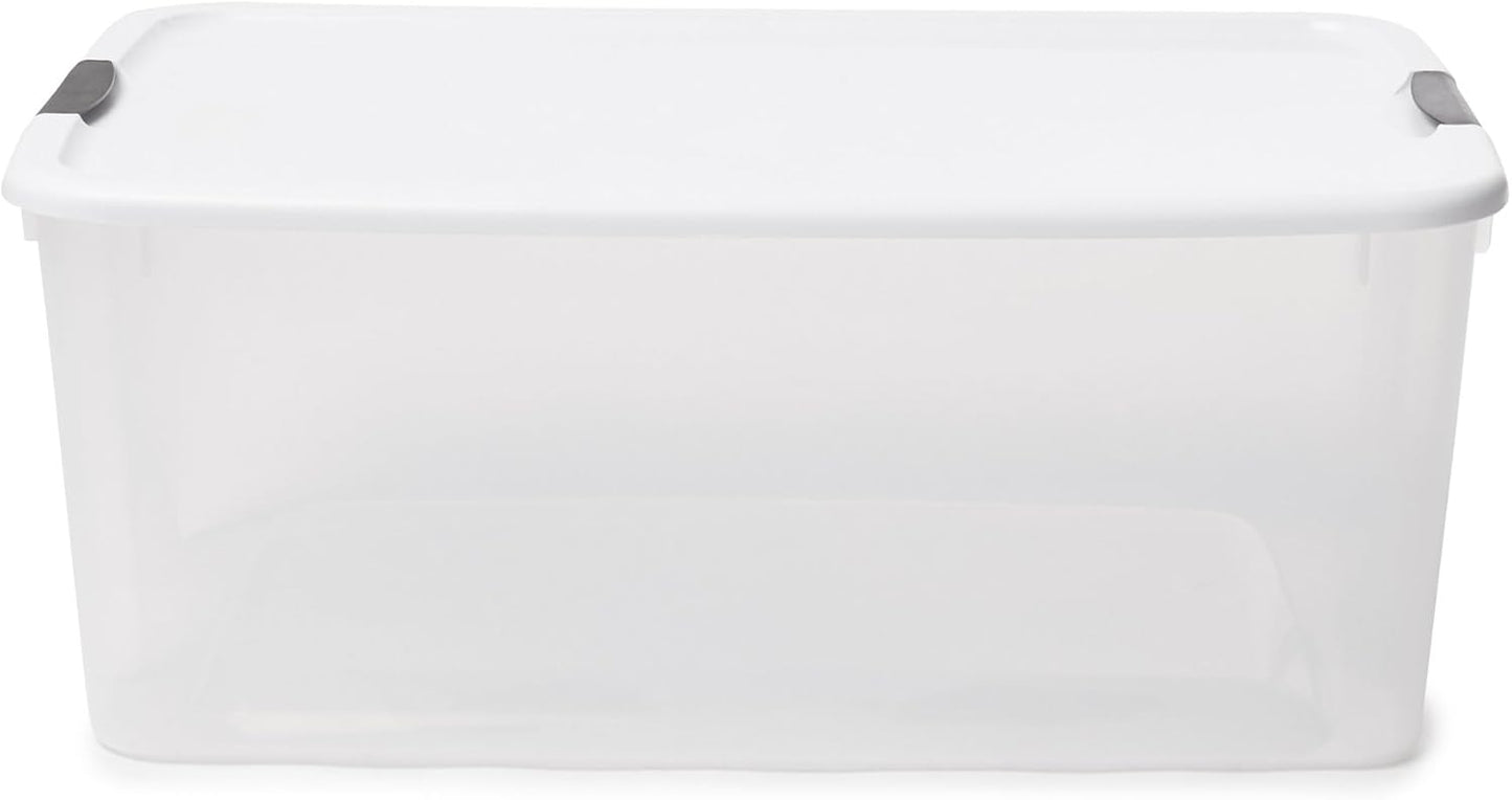 Sterilite 6-Pack Ultra Latching Box, Storage Bins with Lids, Clear Plastic, 18 Qt – Large Heavy-Duty Organizing Bin Containers for Home, Closet, Kitchen, Pantry, Bathroom, and Office