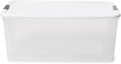 Sterilite 6-Pack Ultra Latching Box, Storage Bins with Lids, Clear Plastic, 18 Qt – Large Heavy-Duty Organizing Bin Containers for Home, Closet, Kitchen, Pantry, Bathroom, and Office