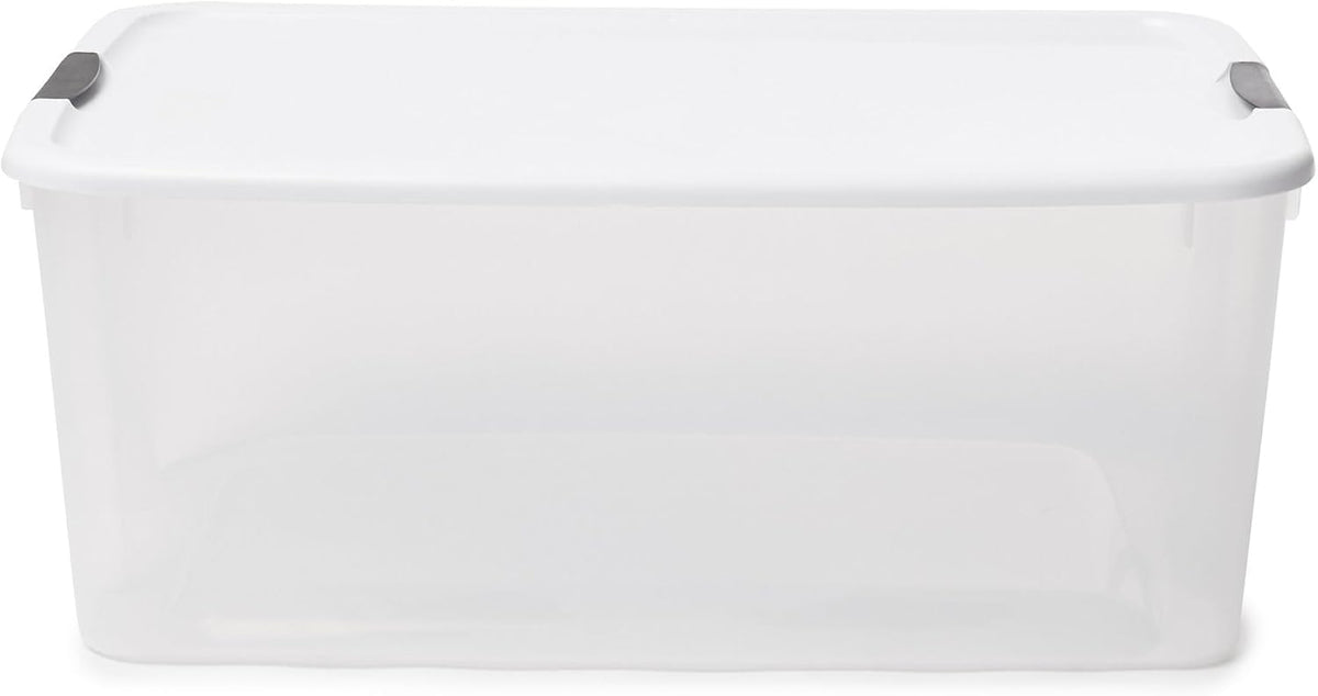 Sterilite 6-Pack Ultra Latching Box, Storage Bins with Lids, Clear Plastic, 18 Qt – Large Heavy-Duty Organizing Bin Containers for Home, Closet, Kitchen, Pantry, Bathroom, and Office