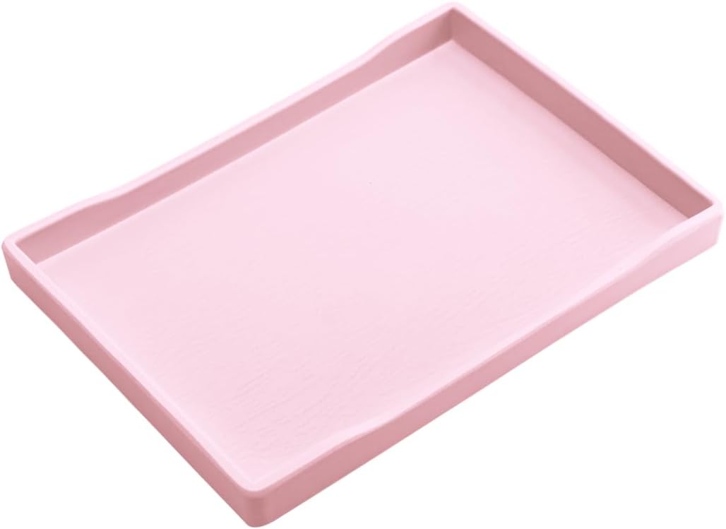 White Serving Tray (13.5 x 9.6 inch) for Serving Accessory, Elegant & Stackable Plastic Tray for Spa, Coffee, Drinks, Tea, Bar, Party, Seasoning, Perfume and Display Use.