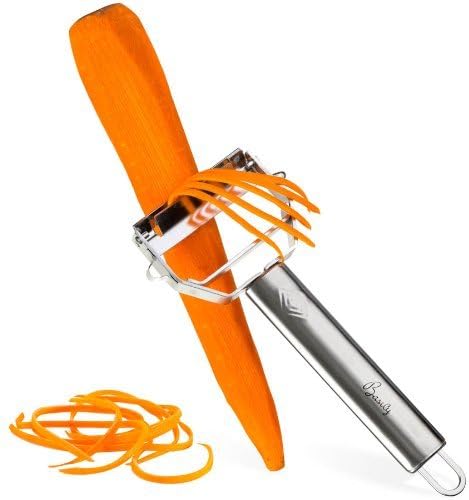 Basily Premium Julienne and Serrated Stainless Steel Peeler - Set of 2