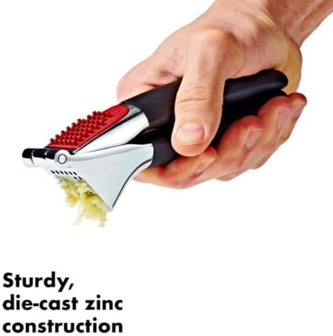 OXO Good Grips Garlic Press, Easy to squeeze & Self Cleaning Tool, Black