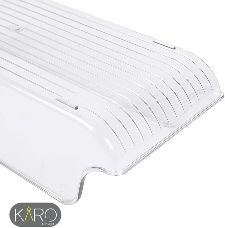 KARO DAILY 2-Pack Clear Fridge Organizer Bins – BPA-Free Transparent Refrigerator Storage Boxes with Open Front for Easy Access, Stackable Kitchen & Pantry Organizers for Cans, Bottles & Food