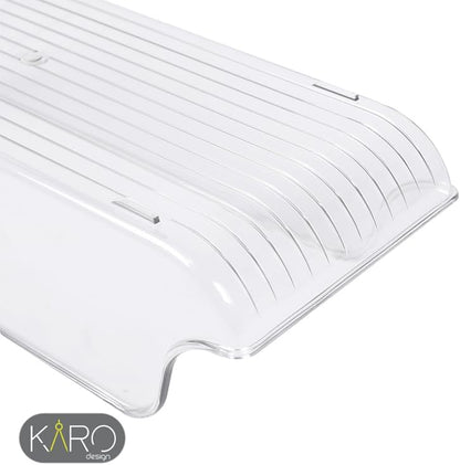KARO DAILY 2-Pack Clear Fridge Organizer Bins – BPA-Free Transparent Refrigerator Storage Boxes with Open Front for Easy Access, Stackable Kitchen & Pantry Organizers for Cans, Bottles & Food