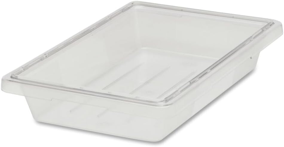 Rubbermaid Commercial Products Polycarbonate Food Storage Box/Tote, 2 Gallon, Clear, for Restaurant/Kitchen/Cafeteria