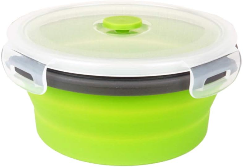 CARTINTS Silicone Collapsible Food Storage Containers-Prep/Storage Bowls with Lids - Set of 3 Square Silicone Lunch Containers - Microwave, Dishwasher and Freezer Safe (blue)
