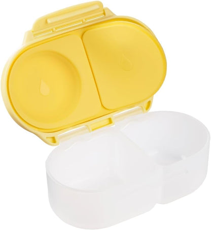 b.box Snack Box 2-Pack - Leak Proof Mini Bento Box for Kids & Toddlers, 2 Compartment Snack Containers for Kids, Dishwasher Safe, BPA-Free, PFAS-Free, Ages 4mo+, 1 3/4 Cup Each (Strawberry + Lilac)