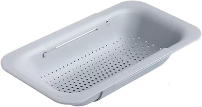 Collapsible Multi-purpose Colander - Over the sink strainer basket - Wash, Drain and Dry - Extendable 14.5-19.5 in -Teal