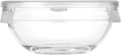 OGGI Set of 3 x Glass Pinch Bowls - 4oz with Clip Lids, Ideal For Salt and Pepper, Storage with Lids, Condiment Bowls, Mini Bowls, Prep Bowls for Cooking or Mise en Place - Clear
