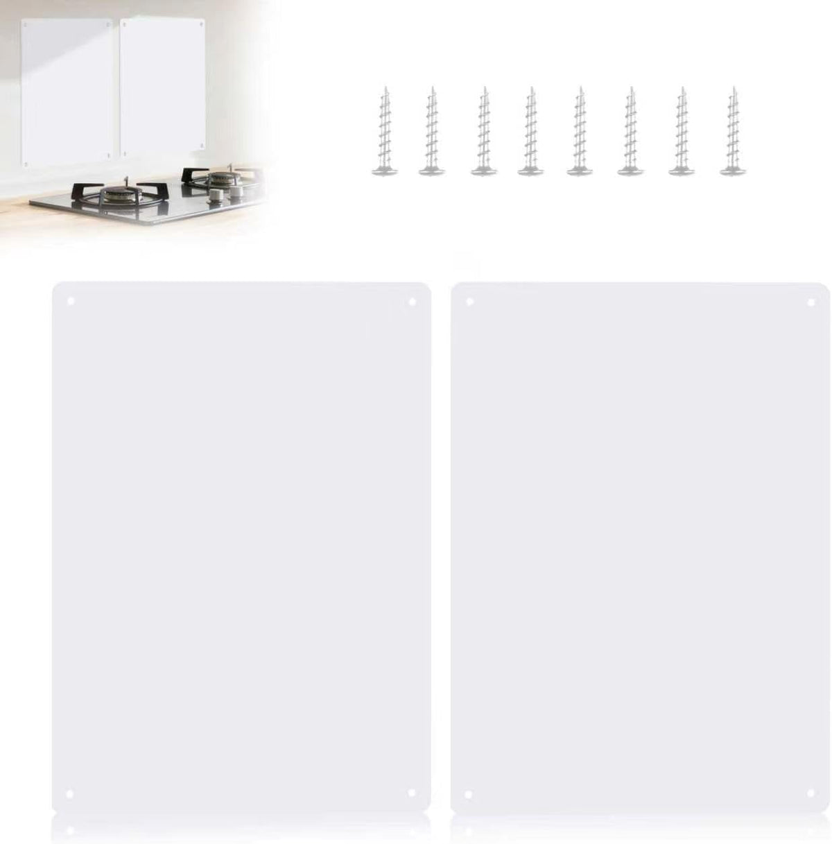 Stainless Steel Stove Backsplash, Kitchen Splatter Shield Silver 12"x16"