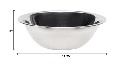 Vollrath 47935 5-Quart Economy Stainless Steel Nesting Mixing Bowl | Beaded Edge Grip and Flat Bottom for Restaurant Bakery Cafeteria | 11.81"W x 11.81"W x 3.97"H, 26-Gauge, Silver Mirror Finish, NSF