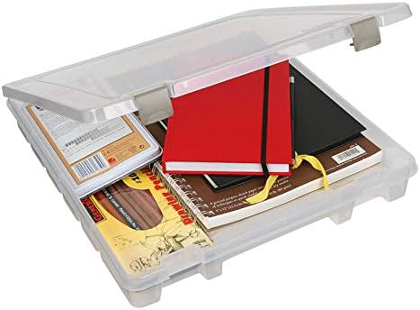 ArtBin 9101AB Super Satchel Slim with Removable Dividers, Art & Craft Organizer, [1] Plastic Storage Case, Clear, Divided Compartments