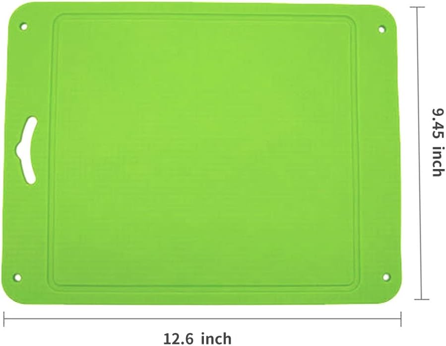 Kingneed Silicone Chopping Mat Flexible Thick Cutting Board Food Grade Material Odorless Two Sided Non-Slipping 0.15 inch Thickness, 12.6 x 9.6 inch for Kitchen (Blue)