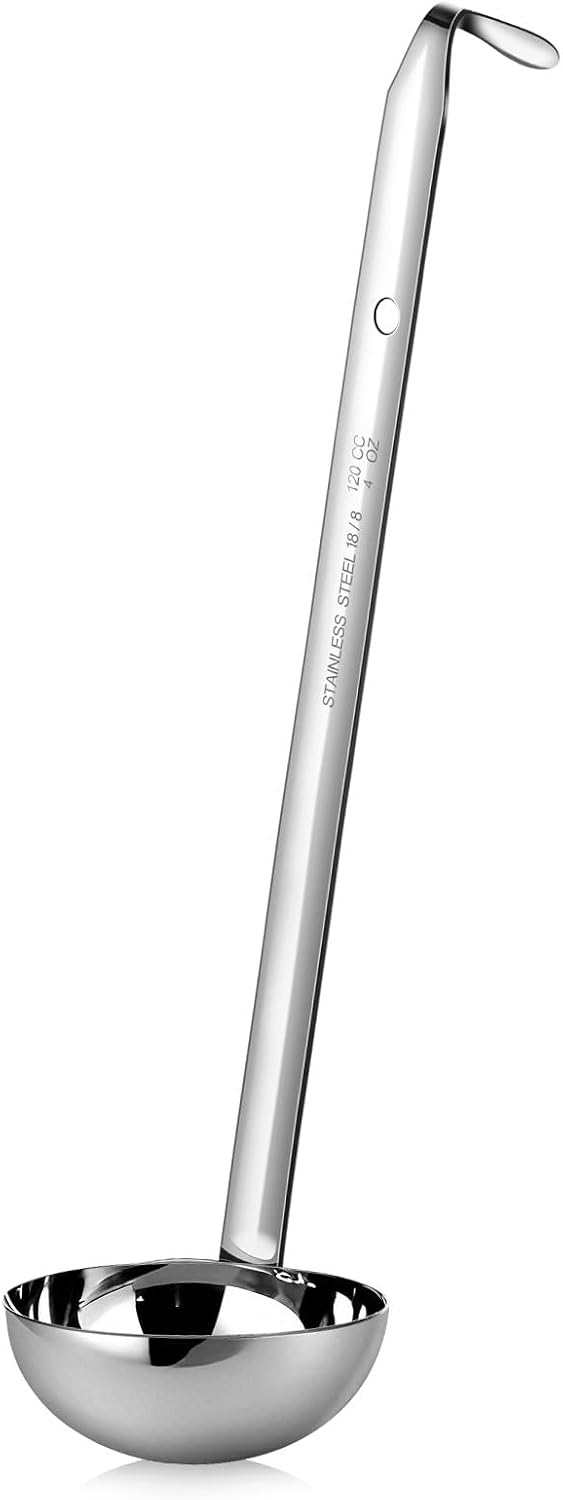 meekoo Stainless Steel Ladles Soup with Long Handle, 6oz